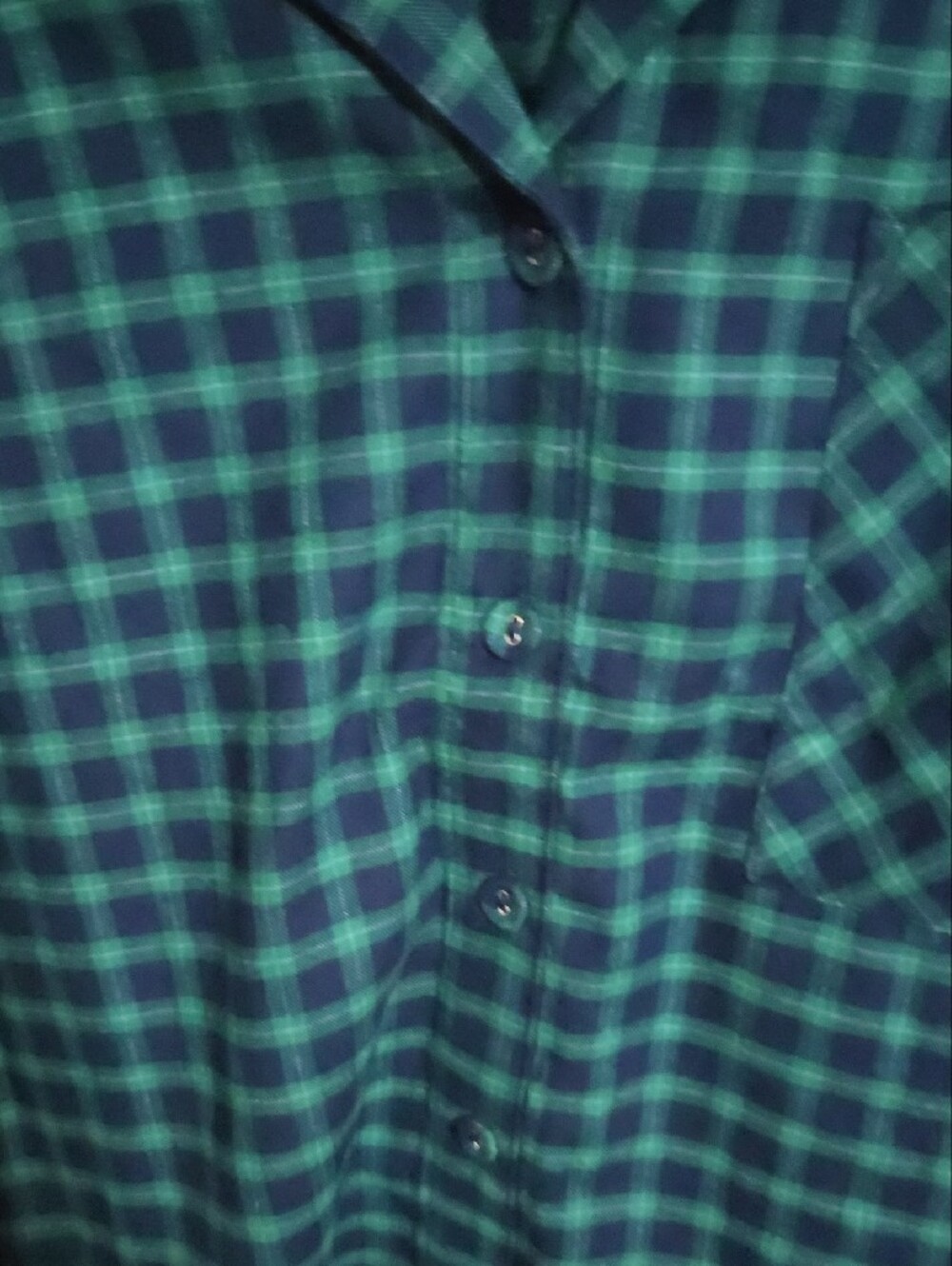 Auden Teal and Dark Green Plaid Button-Up Pajama Set - Picture 6 of 11